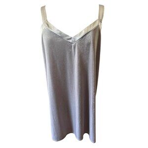 Flora By Flora Nikrooz Grey Satin Chemise Nightgown Lingerie Slip Dress L
